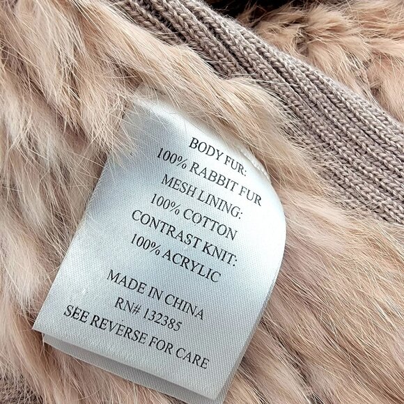 Love Taken 100%  Rabbit fur  Long vest With Textured Knit Sides  Size M - Picture 16 of 16